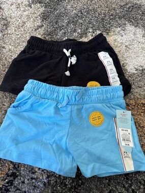 Cat & Jack Black and Light Blue Pull-On Kids Shorts